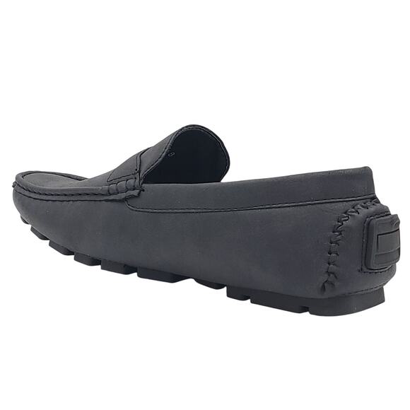 Gallery Seven Men Slip On Moc Toe Driving Loafers Size US 7 Black Faux Leather - Picture 3 of 5